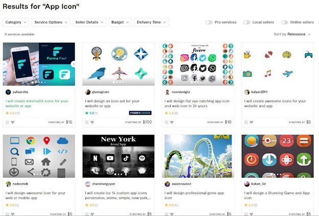 low competition gigs on fiverr app icon